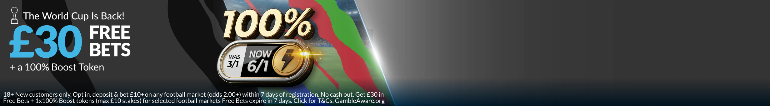 Bet £10 on Football, Get £30 in Football Free Bets Banner