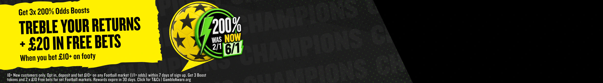 talkSPORT BET NWT6 - Treble Your Winnings with Boost Tokens and Get £20 in Football Free Bets promotion