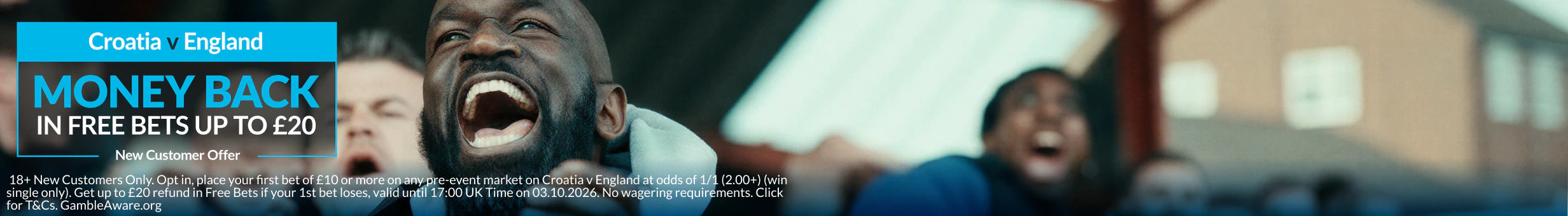 BetVictor BGM0 - If you bet on Croatia v England loses get up to £20 money back. promotion