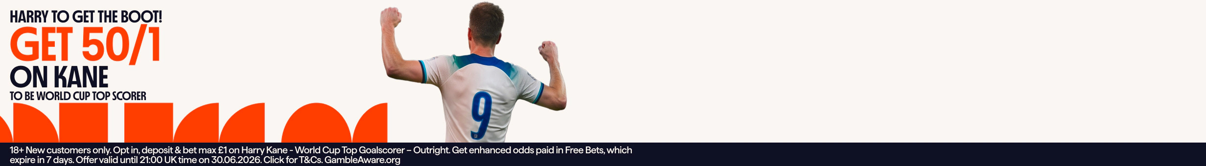 Betano NWP2 - Get 50/1 Harry Kane to Be Top Scorer promotion
