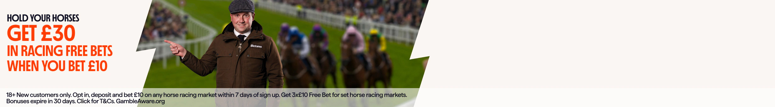 Betano NVY1 - Hold your Horses - Get £30 in Racing Free Bets promotion