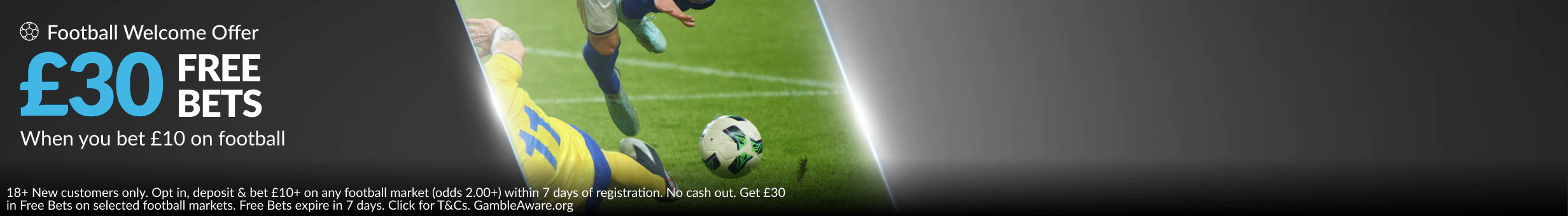 Bet £10 on Football, Get £30 in Football Free Bets Banner