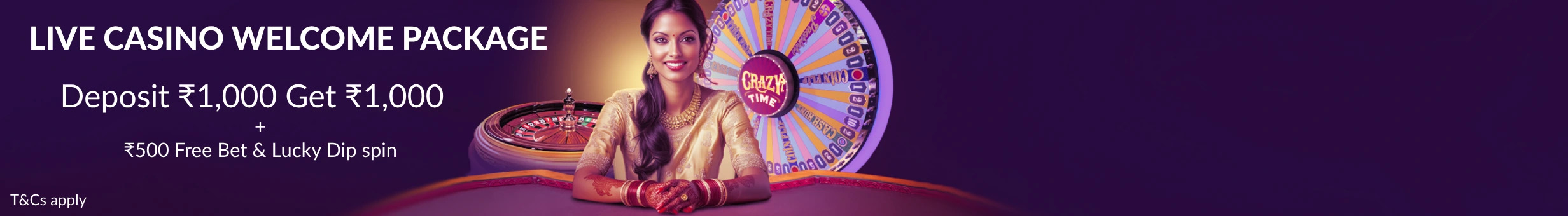 Puntit Live Casino Welcome Package promotion